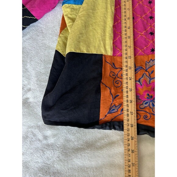 Vintage Jacket Size 3X Festival Patchwork Colorful Colorblocked 90s Toggle - Picture 7 of 11
